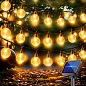 Resim LED Güneş Kabarcık Işıkları Peri Dizisi Işıkları, 8 Aydınlatma Modu, Düğme ile Modları Değiştirme, Kristal Toplar, Dizili Işıklar, Bahçeler, Çimler, Avlular, Çiçek Yatakları, Noel, Cadılar Bayramı, Düğünler, Doğum Günleri, Tatil Temalı Süslemeler, 11 Festival için Dış Mekan Dizili Işıklar 