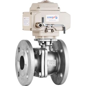 Resim Unox DN100-4" 24 V Dc Elektrikli Aktüatörlü Flanşlı Küresel Vana 2 Parçalı 