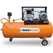 Resim Setkom 2 HP 220 V100 LT 8 Bar - Set 20/100 - 2M Pistonlu Kompresör 