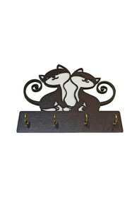 Resim Dekoratif Ahşap Kedi Anahtar Askılığı Anahtar Askısı 