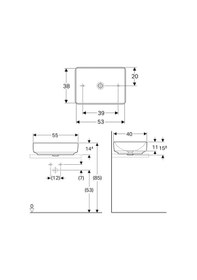 Resim Geberit Variform Çanak Lavabo Dikdörtgen 55 CM 500.779.01.2 
