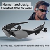 Resim Manyetik Polarize Gözlükler, Müzik ve Arama Özellikli - Ergonomik Tasarım, Type-C Şarj, Sürüş ve Açık Hava Aktiviteleri için Uzun Süreli Konfor - Unisex Akıllı Moda Gözlük (Siyah), Handsfree İletişim, Sağlam Çerçeve Yapısı 
