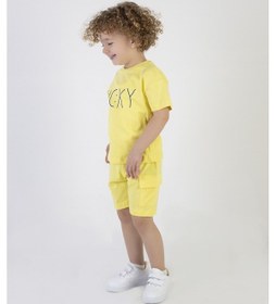 Resim Harika Kids Erkek Çocuk Lucky Baskılı Kısa Kollu Şortlu Alt Üst Takım 001 