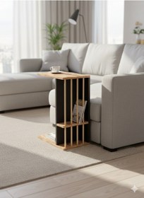 Resim Pint C Tipi Koltuk Yanı Sehpası Dergilikli Laptop Kahve Yan Sehpası Çam - Negro - Cappucino Çam - Negro - Cappucino 