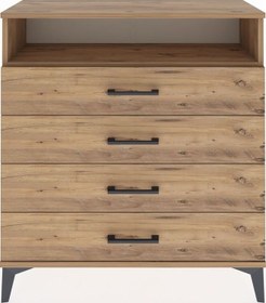 Resim Arges Şifonyer Tek Raflı 4 Çekmeceli 88x30x96 Çam-çam Çam 