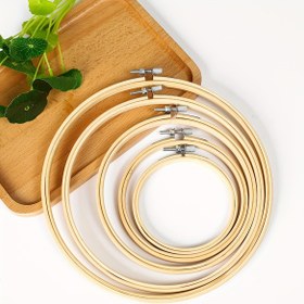 Resim 5 adet Bambu Nakış Çemberi Bambu Daire Düğün Manzara Dekorasyon Malzemesi Bambu Nakış Bandajı Bambu Bandaj El Sanatları DIY Ayarlanabilir Çapraz Dikiş Bandajı Nakış Diy Bambu Nakış Bandajı 