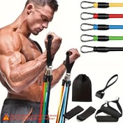 Resim 11 adet Çok Fonksiyonlu TPE Gerilim Halat Seti, Çoklu Gerilimler - Kaymaz, Anti-Kırılma, Yığınlanabilir - Sünger Saplar, Elastik Fitness Halatı, Ayak Bileği Kayışı, Kapı Ağı ve Taşıma Çantası Dahil, Ev, Spor Salonu, Yoga, Pilates Tam Vücut Egzersizi İçin Uygun "Novice Egzersiz İçin Uygun, Günlük 10 Set, Her Set İçin 100, Daha İyi Sonuçlar" 