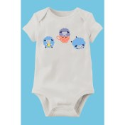 Resim Limon Bebek Beyaz Baskılı Pamuklu Body 