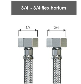 Resim Desna Armatür Sızdırmaz Çelik Bağlantı Hortum 3/4-3/4 50 cm 