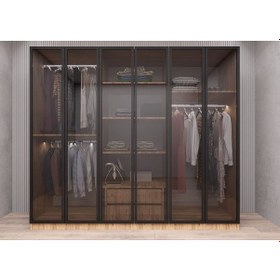 Resim Nesse Reflekte Cam 6 Kapaklı Gardırop Montaj Dahil -çam 240 Cm 