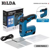 Resim Taşınabilir Lityum Pil Çivi Tabancası Ahşap İşleme Dekorasyonu Havalı Çivi Tabancası Mavi 