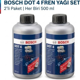 Resim Bosch Dot 4 Fren Yağı 500 ml x 2 Adet (1 Litre) - Yüksek Performanslı Fren Hidroliği Set 