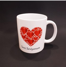 Resim Kalpli Seni Seviyorum Baskılı Kupa Bardak - 9068683658636rx8 