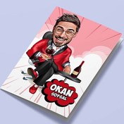 Resim Keyif Çatan Erkek Karikatürlü Tebrik Kartı 