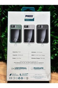 Resim shop .Phixi Force Series PW5 Magsafe Kablosuz Powerbank (5000mAh - 22.5W) 