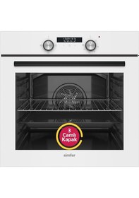 Resim Simfer 4 Fonksiyon Trend Dijital Beyaz Power Turbo Elektrikli 2'li Ankastre Set (Fırın + Elektrikli Ocak) 
