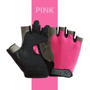 Resim Liangduo Shop Pembe Tarzı L Boyutu Profesyonel Spor Salonu Spor Nefes Kaymaz Kadın Erkek Yarım Parmak Yaz Balıkçılık Bisiklet Parmaksız Eldiven Kadın Bisiklet Bisiklet (Yurt Dışından) 