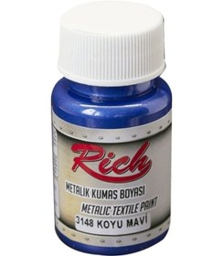 Resim Rich 50 Cc Metalik Koyu Mavisi Akrilik Kumaş Boyası 3148 