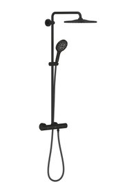 Resim Grohe Rainshower Smartactive 310 Duvara Monte Termostatik Bataryalı Duş Sistemi Phantom Black - 22119kf0 