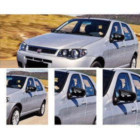 Resim Fiat Palio (2010 - 2012) Batman Yarasa Ayna Kapağı (parlak Siyah) 