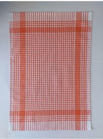 Resim Pamuklu Turuncu Renkli Pöti Kareli 4'lü Kurulama Bezi,peçete 