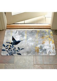 Resim Dijital Baskılı Desenli Dekoratif Dış Kapı Önü Ve Iç Mekan Paspası Yıkanabilir Kaymaz Taban Gri 