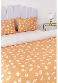 Resim Turuncu Papatyalar Tek Kişilik Nevresim Takımı Pamuklu 