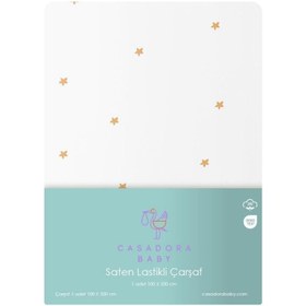 Resim Stars %100 Organik Pamuk Çocuk Lastikli Çarşaf 100 x 200 cm 