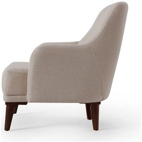 Resim Regnar Keten Berjer Sütlü Kahve Tekli Koltuk Kahverengi 