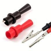 Resim 2 adet Çift İzoleli Alligator Kelepçe Probu - Krem Renkli ve Siyah Tutacaklarla Kaplı Test Kabları, Multimetreler ve Elektrik Ölçümleri için İdeal, Multimetre Aksesuarları | İzoleli Probu | Dayanıklı Yapı, Alligator Kelepçe 