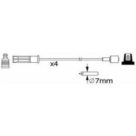 Resim Doduco 7681 - Buji Kablosu Mgn 1.6 99 -r19 1.2 99 -clıo Iı 1.2 İ 