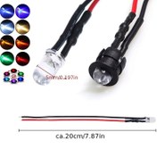 Resim 20 adet/60 adet 5mm LED 12V önceden taraflı kablo sabit braket ile, 12V DC LED ışık, mikro LED ışık model kombinasyon kiti, DIY oyuncak eğlence partisi icat aydınlatma gösterge ışığı, model kombinasyon kiti mikro LED ışık diyot için kullanılır, 12 volt mini tek LED ışık ampulü (kırmızı*10, yeşil*10, turuncu*10, mavi*10, beyaz*10, sıcak beyaz*10) 