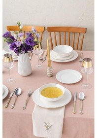 Resim Istanbul Porselen Feda 18 Parça 6 Kişilik Yemek Takımı Gold 