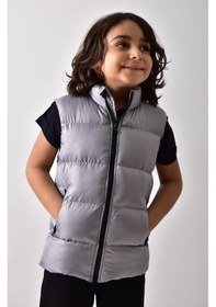Resim Banada Moda Erkek Çocuk Mat Gri Şişme Yelek Gri 