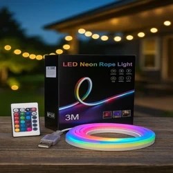 Resim 3M RGB LED Neon Şerit – Kumandalı 