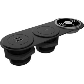 Resim Metalline® Circular-Line Modüler Hızlı Şarj Kutusu Wireless USB/Type-C Siyah 