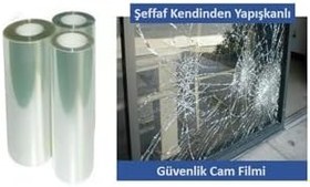 Resim Kendinden Yapışkanlı Şeffaf Cam Koruma Güvenlik Cam Filmi 70 cm 2 m 