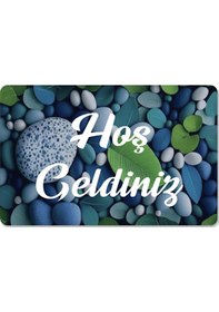 Resim Dijital Baskılı 3d Kapı Önü Paspas Hoşgeldiniz Yazılı Çiçek Desenıç Ve Dış Kapı Paspası Yıkanabilir Turuncu 