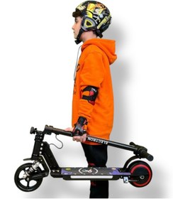 Resim ASENASHOP Elektrikli Çocuk Amortisörlü Led'li Scooter 130 W ( Dizlik Ve Dirseklik Hediyeli) 
