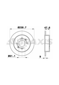 Resim Honda Civic 4 Arka Fren Diski 1990-1992 Braxıs Ae0280 2adettir 