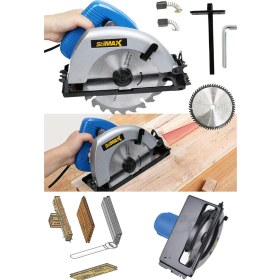 Resim Stilmax Metal Çift Dişli Sistem Bakır Motor Ahşap Sunta Kesme Daire Testere Makinesi 1600 Watt 185 Mm 