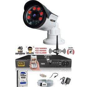 Resim IDS 1 Kameralı Set - 5 Mp Sony Lensli Full HD Gece Görüşlü Güvenlik Kamerası Sistemi 320 Dış 