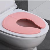 Resim Sunshine022 Pembe Katlanır Portatif Çocuk Klozet Adaptörü Kaymaz Emici Başlıklı Seyahat 