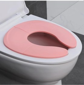 Resim Sunshine022 Pembe Katlanır Portatif Çocuk Klozet Adaptörü Kaymaz Emici Başlıklı Seyahat 