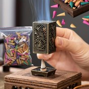 Resim Geleneksel Çin Erik Çiçeği, Orkide, Bambu Krizantem Tasarımlı Metal Tütsü Tutucu, Ev Aroması için Uygun, Alaşımlı Tütsü Yakıcı Standı 