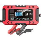 Resim Dashanshop Kırmızı 12v6a Akıllı Akü Şarj Cihazı Dijital Ekran Agm Start Stop Kurşun Asit Araç Motosiklet Şarj 