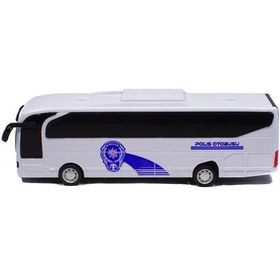 Resim Oyuncak Otobüs Polis Otobüsü Sürtmeli Beyaz 22 Cm 