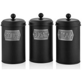 Resim The Mia Çay Şeker Kahve Kavanozu 1,60 Lt Siyah Mgl0019 