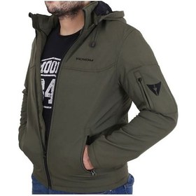 Resim Motosiklet Montu Jaws Soft Shell Yeşil-haki Erkek Motorcu Mont 