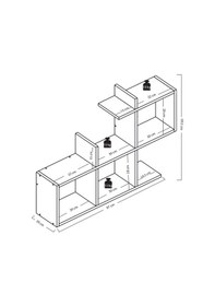 Resim Lagomood Eny Duvar Rafı Antrasit-Ceviz 